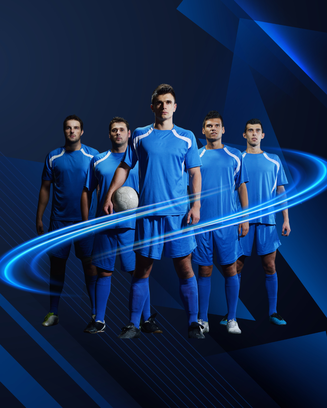 Blue and White Dynamic Champions Soccer League Instagram Post